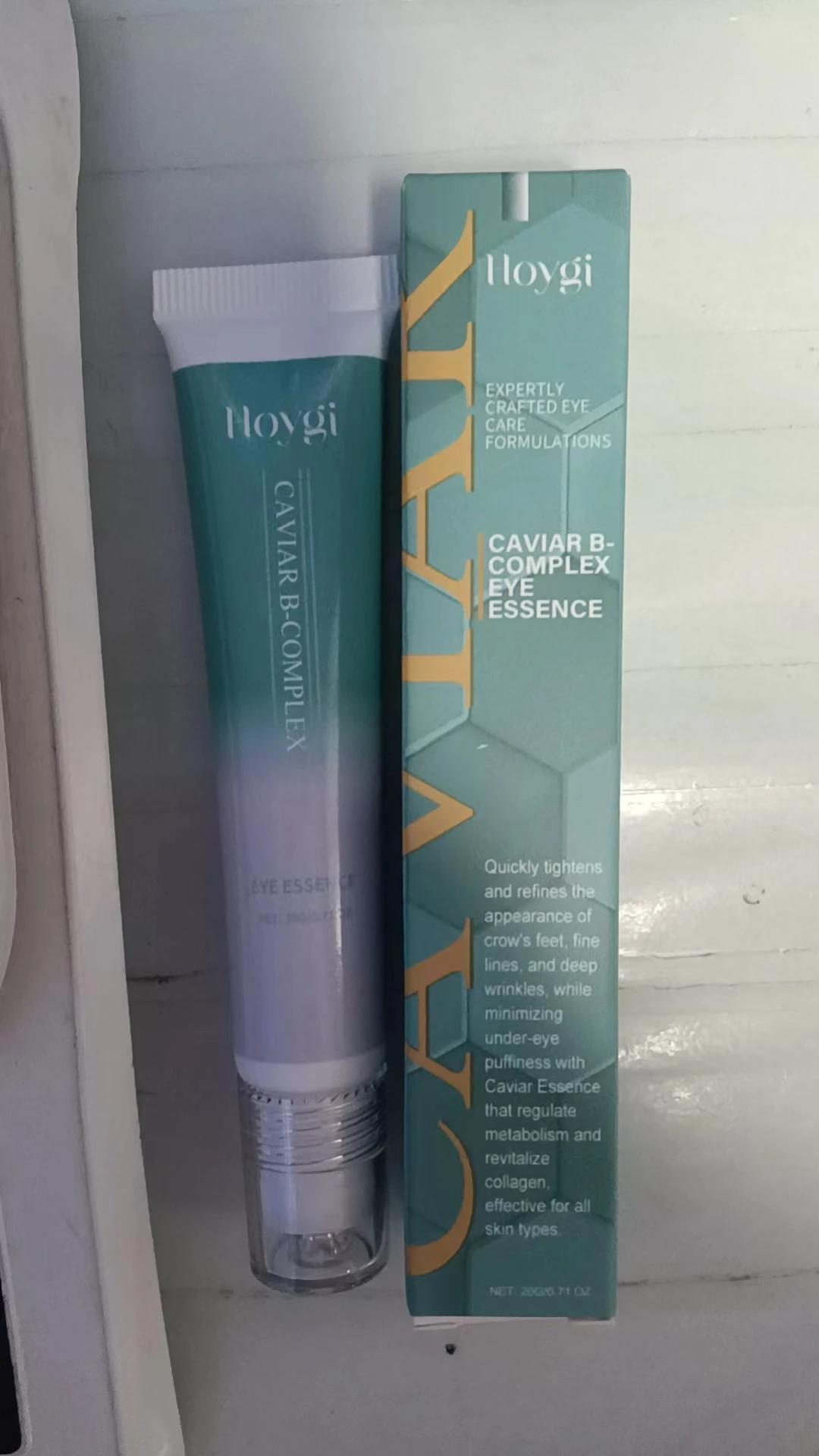 Hoygi Caviar B-Complex Eye Essence, anti-aging oogbehandeling, snel absorberende formule om rimpels te verminderen, kraaienpootjes, donkere kringen