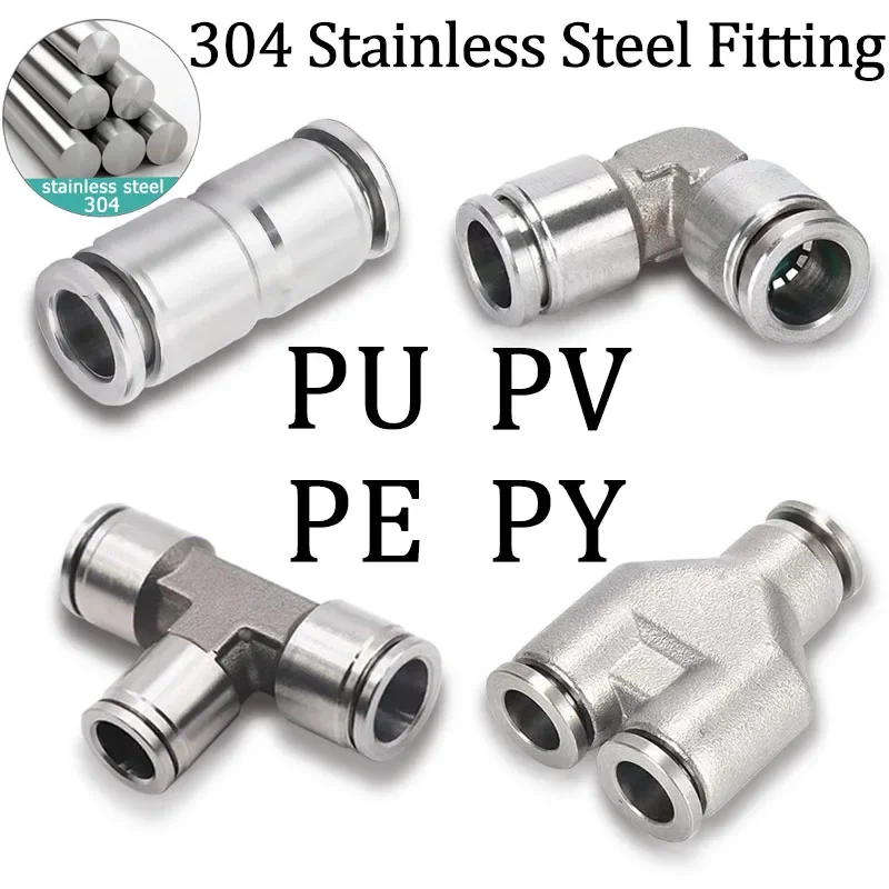 

304 Stainless Steel Pneumatic Air Hose Fittings High Quality Metal Quick Release Coupling High Pressure Fitting Pipe Connector