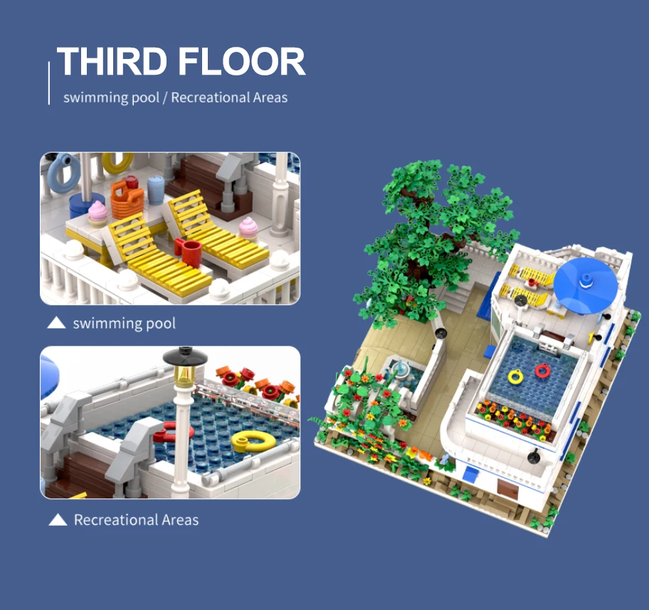 

High-end New MOC 003 Technical Exquisite Vacation Villa Modular Set Model Building Block Brick Puzzle DIY Toy Christmas Gift Kid