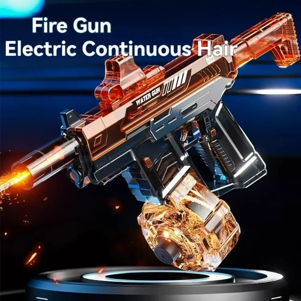 Pistola de agua eléctrica de llama simulada con Sensor de luz para niños, juguete de piscina de playa al aire libre de verano, pistola de agua automática de alta presión