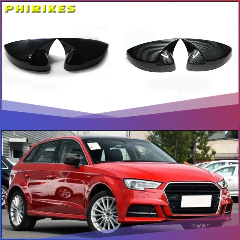 

Pair for Audi A3 S3 8V RS3 Side Wing Mirror Covers Caps (Carbon Look) 2017 Replace 2015 2016 2018 2013 2014 2019