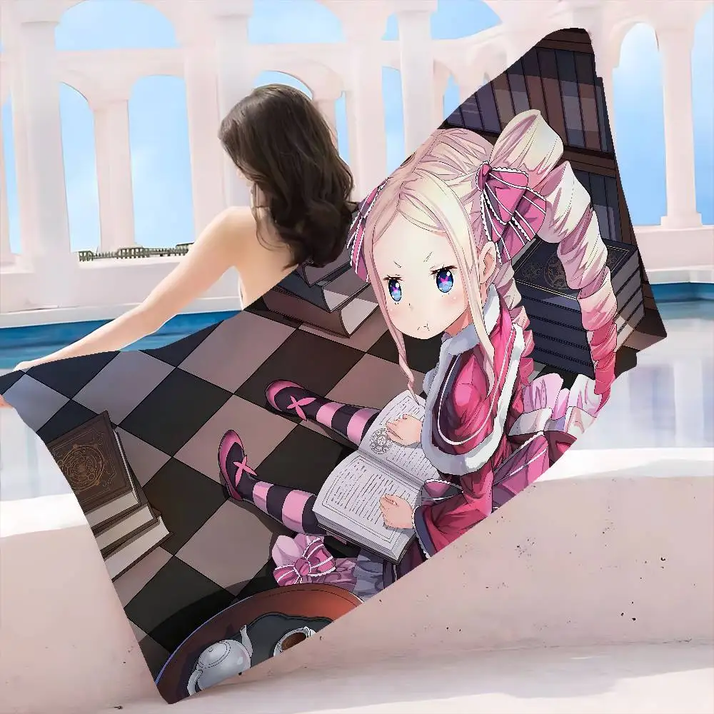 B-BEATRICE  Cartoon  Microfiber Blanket Quick Drying Beach Towels Oversized Printing Super Absorbent Pool Towel Blanket