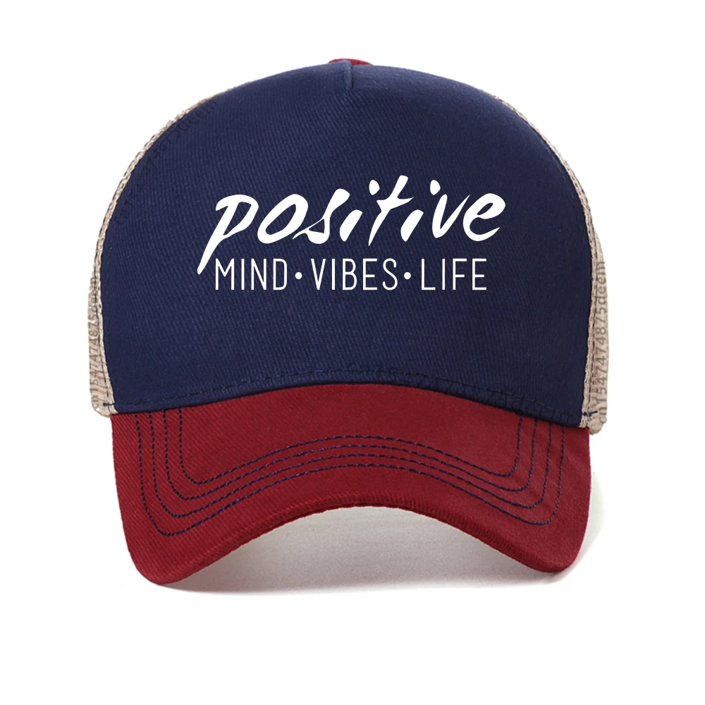 Positive Mind Vibes Life baseball cap men Women casual adjustable mesh breathable Snapback hat
