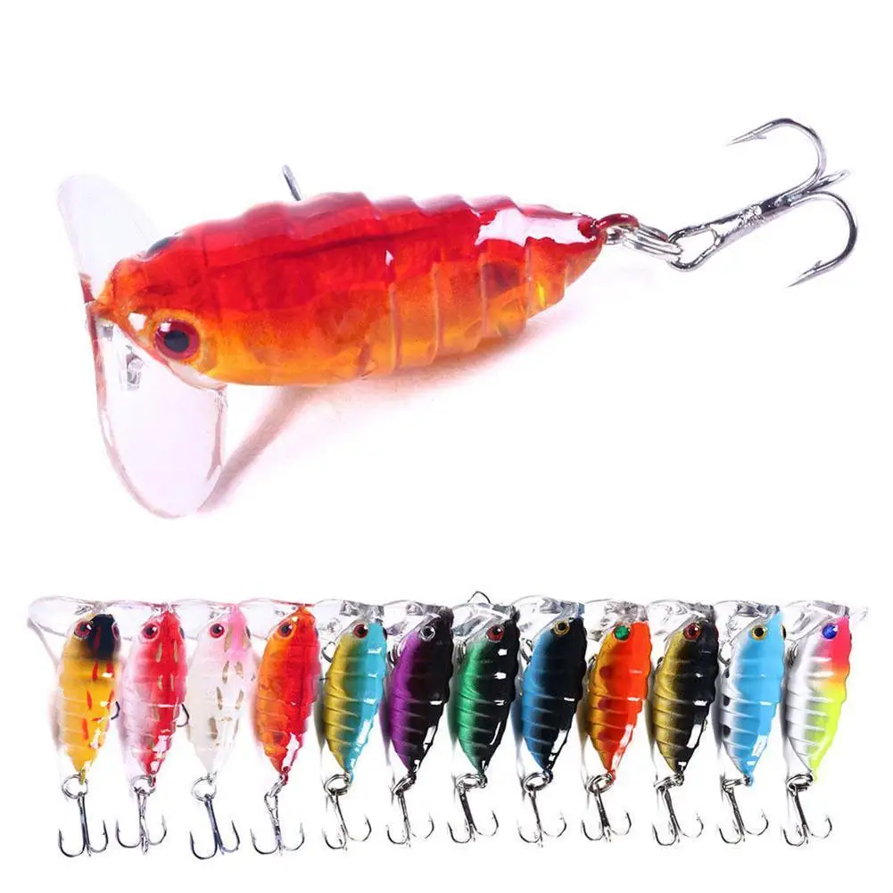 

4cm 4g Mini Insect Fishing Lures Outdoor 3d Eyes Artificial Fake Baits Swimbait Fishing Tackle For Trout Bass