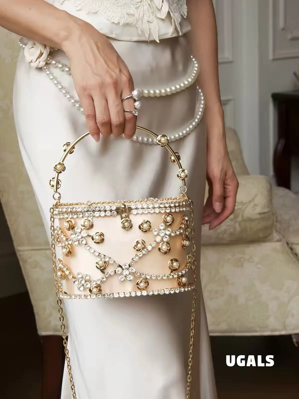 Glitter Exquisite Evening Bag Luxury Designer Crystal Diamond Women Handbag  Wedding Party Banquet Clutch Purse Shoulder Bag