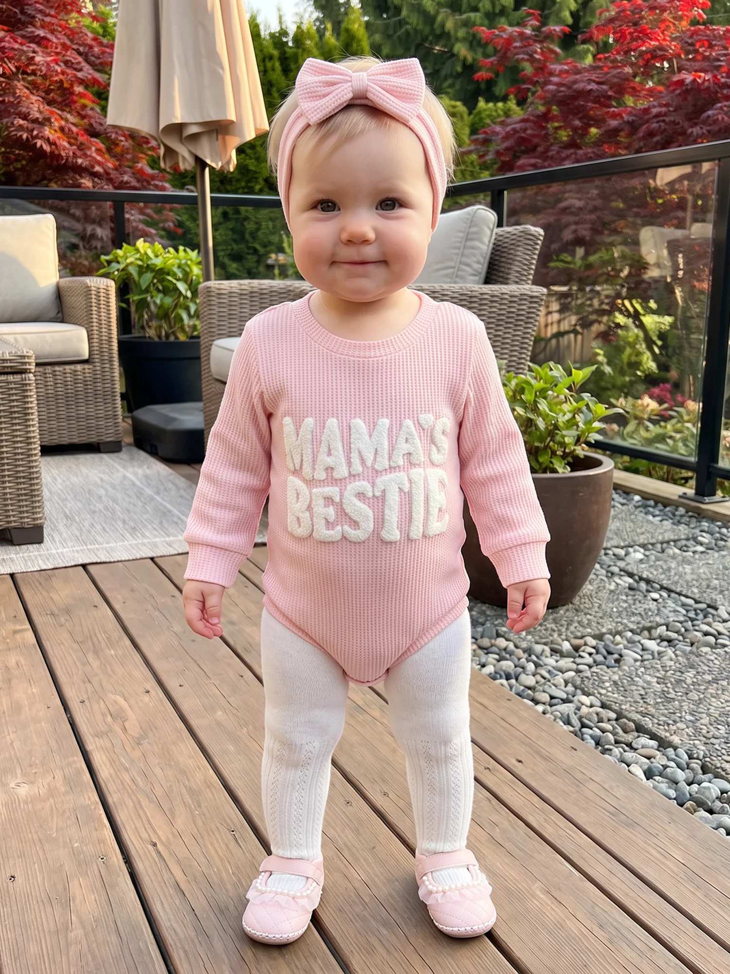 Fall Letter Baby Girl Fall Outfits-Long Letter-Embroidery Baby Long Sleeve Letter Sleeve-Letter-Embroidery Durable Fall Letter
