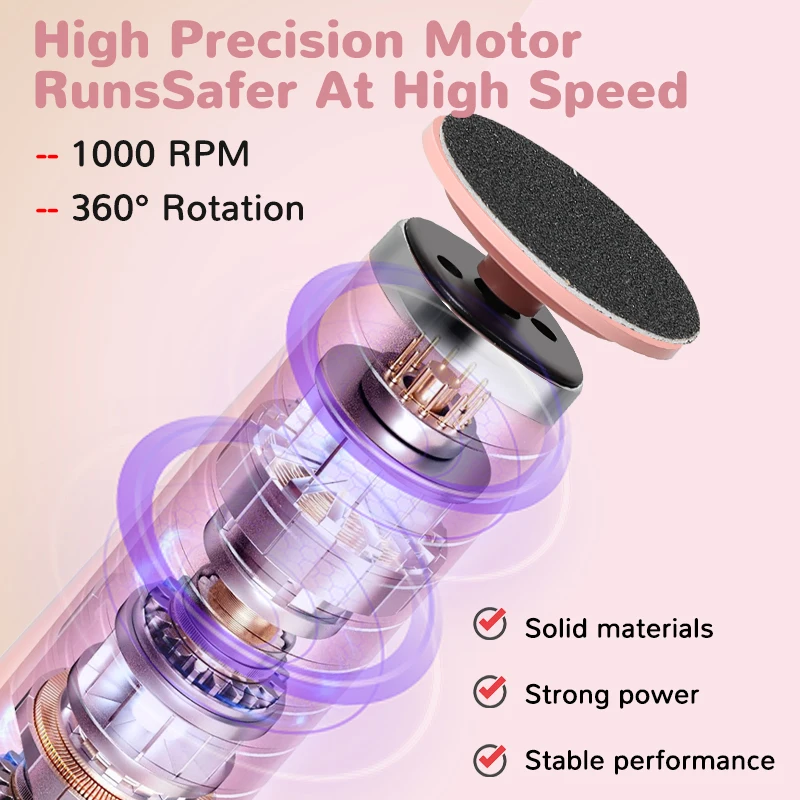 Wireless Electric Foot Callus Remover Machine Rechargeable Pedicure Tool for Dead Skin And Cuticle Removal with Replacement Sand