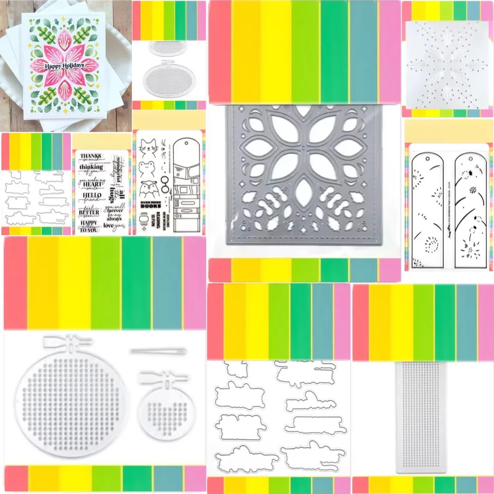 Stempel, Heißfolien-Stempel, Scrapbook, Tagebuch, Dekoration, Schablone, Prägevorlage, DIY-Grußkarte, handgefertigt, neu, schöne Stickstanzformen