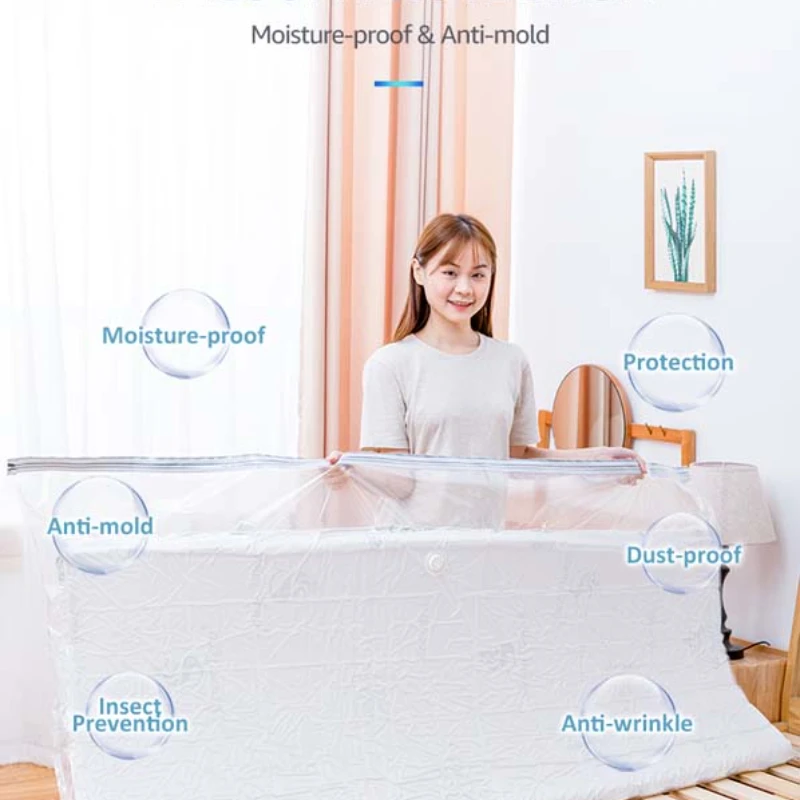 Home Use Latex Mattress Vacuum Bag Foldable Packing Storage Compression Bag for Memory Foam Ventilated Mattress Toppers and Pad