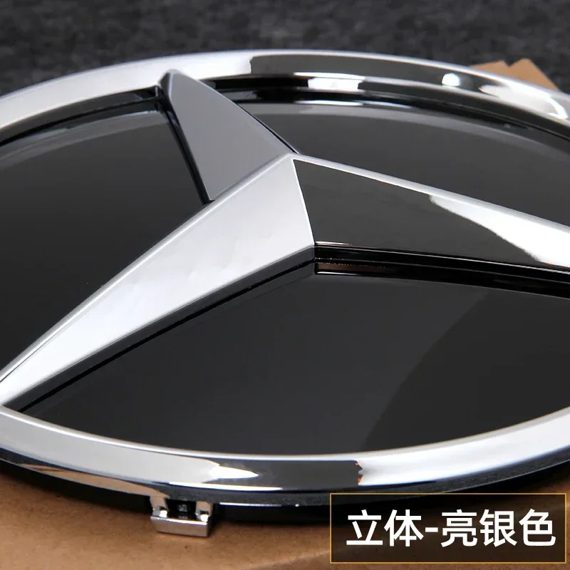 Car Front Grille Emblem Star Badge  Logo Chrome black Silver 3D Mirror For AMG W205 W204 W253 W213 W206 W166 gle glc