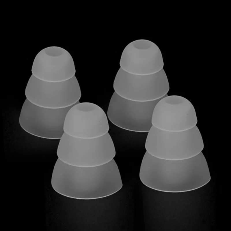Cubierta de silicona de tres capas para auriculares internos, tapas de repuesto, tapones antideslizantes para la mayoría de los auriculares internos, 6 pares