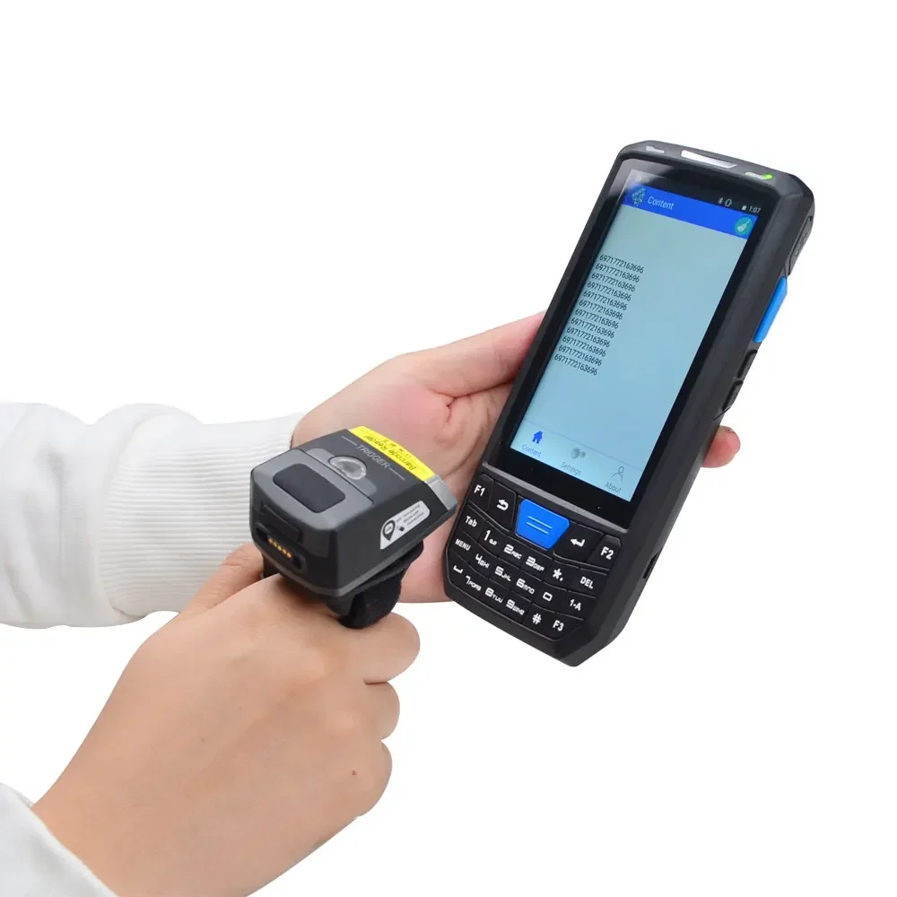 Pocket Smart 2.4G Wifi Wireless Mini Size Finger 1D 2D QR code reader Blue tooth Ring Barcode Scanner