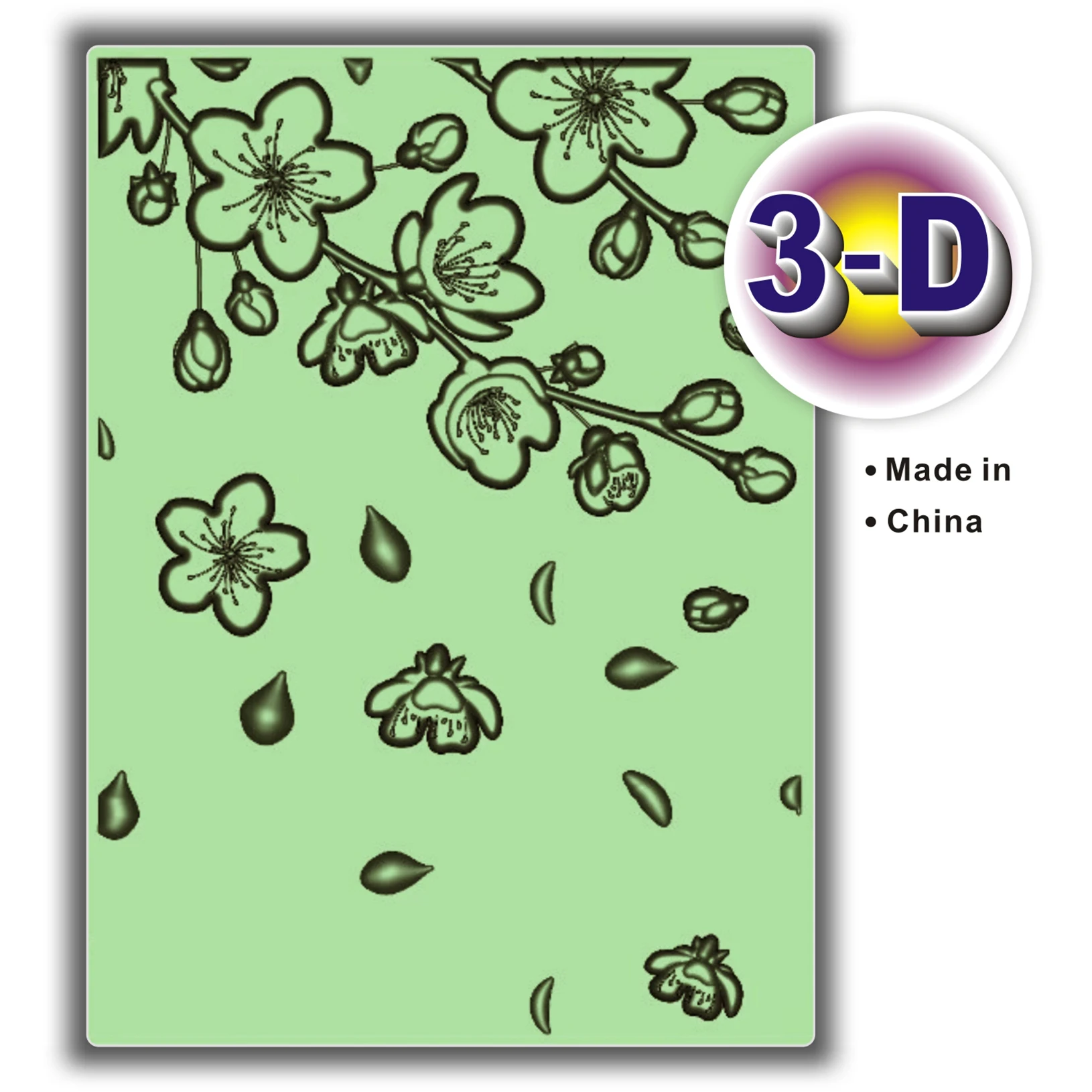 2025 New 3D Embossed Relief Folder - Natural Scenery Cherry Blossom Tree | 5 x 7 inches for Album Paper, Handmade Clipping Book,