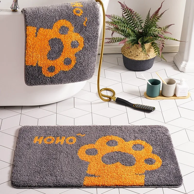 Nordic geometric imitation cashmere floor mat entry door dirt-resistant carpet bedroom toilet door mat absorbent foot mat