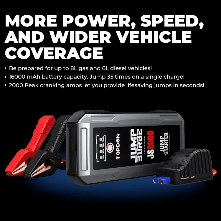 TOPDON JumpSurge2000 JS2000 Multi Function Portable Car Battery Jump Start Jumpstart Jumpstarter Jump Starter