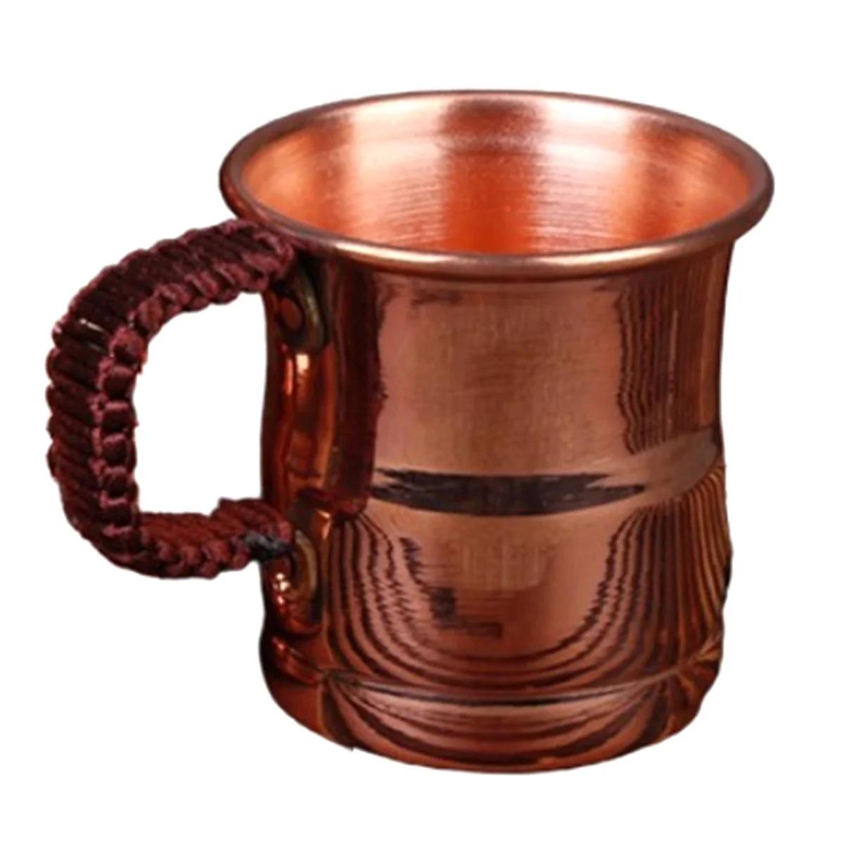 

ABEZ Handcrafted Pure Copper Beer Milk Mug Weave Handle Thickened Moscow Water Mule 400ML Breakfast Cup Drinkware Tableware