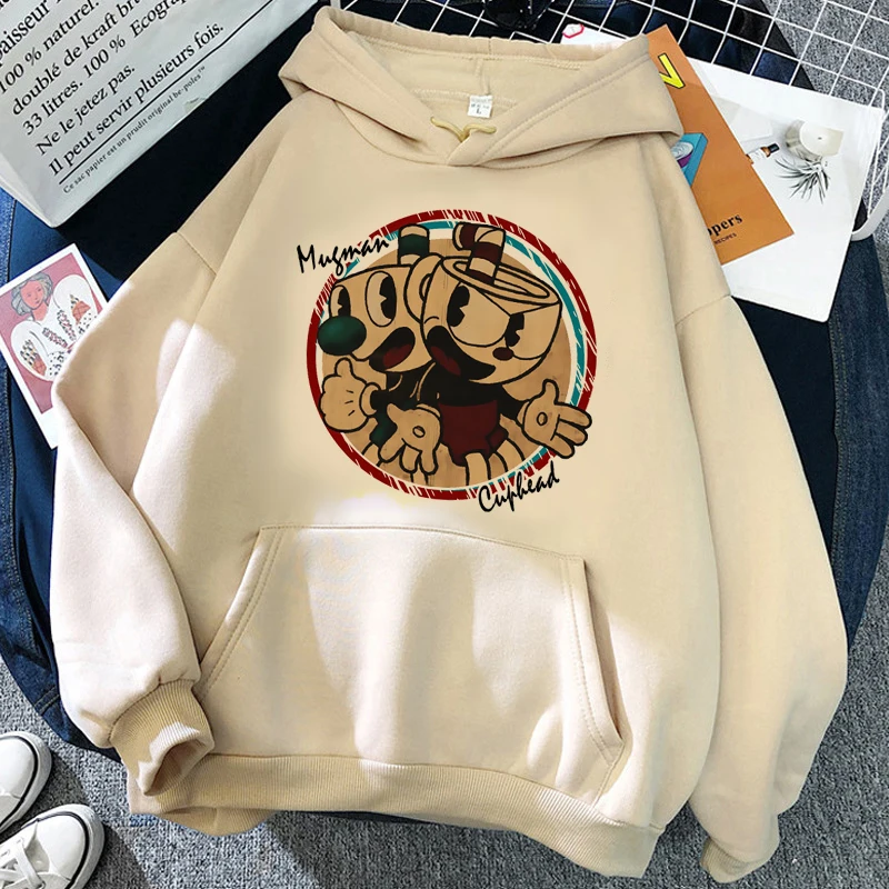 Cuphead Hoodies Men Hip Hop Graphic 2022 Harajuku Men Pullover Hoody Harajuku