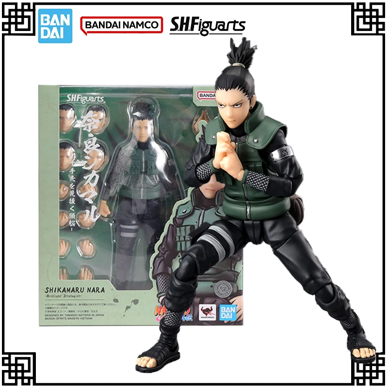 

В наличии, оригинальная аниме-фигурка Bandai SHF Naruto SHIKAMARU NARA, блестящие стратегические фигурки, игрушки для мальчиков, подарки