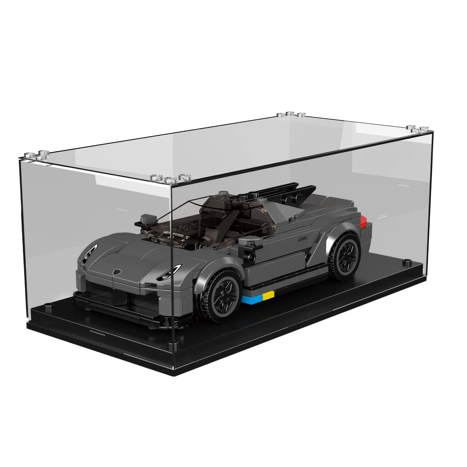 Molde rei 27112 supercar blocos de construção mini carro esportivo rápido modelo caixa exibição brinquedo tijolo colecionável presente natal para adulto criança