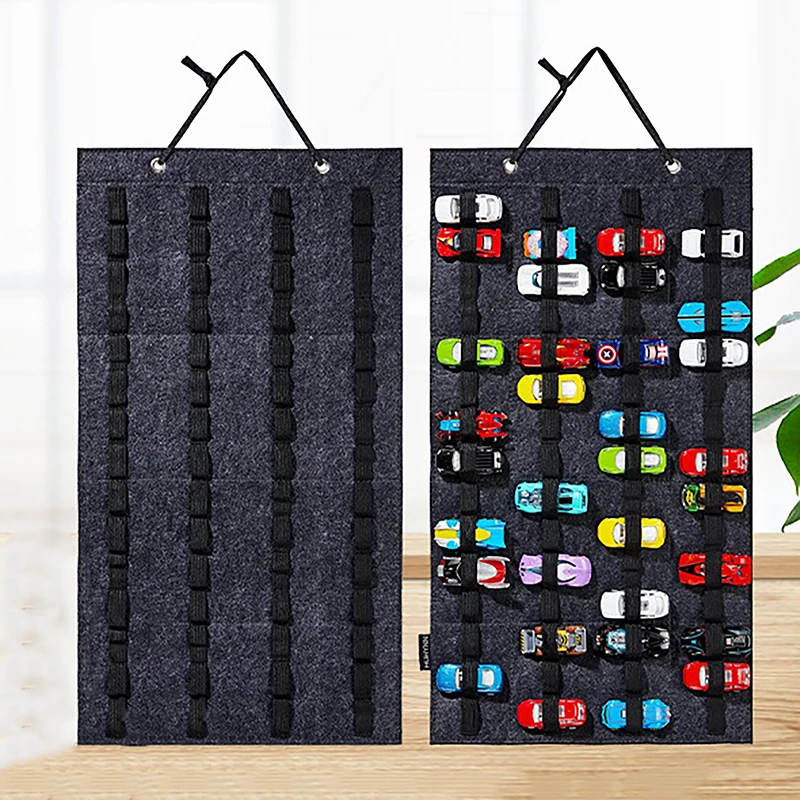 1PCS Hanging Organizer For Hot Wheels Wall Mount Display Case Large Capacity Storage Box Bags Hold Up 60 Toy Matchbox Kids Gift