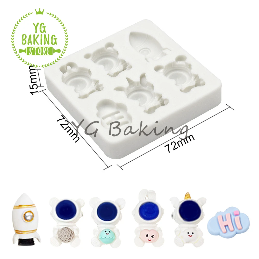 Dorica New Arrival Cute Astronaut Fondant Cake Silicone Mold Cake Decorating Tools Kitchen Accessories Sugarcraft Baking Mould