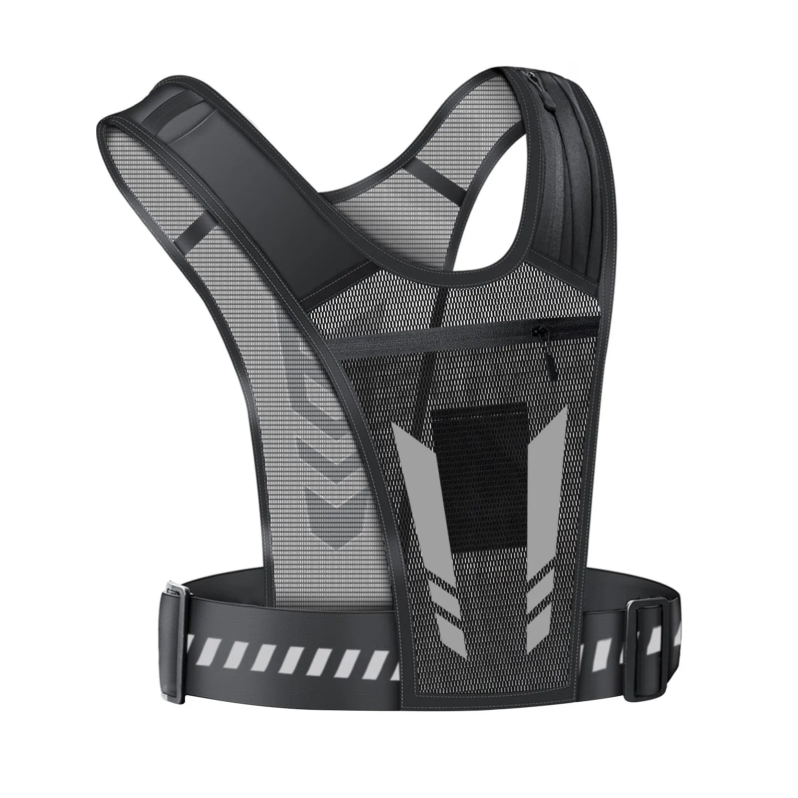 Mochila reflectante para correr, chaleco deportivo ligero para correr y ciclismo, bolsa para tarjetas de teléfono móvil, chaleco deportivo para correr para hombres y mujeres