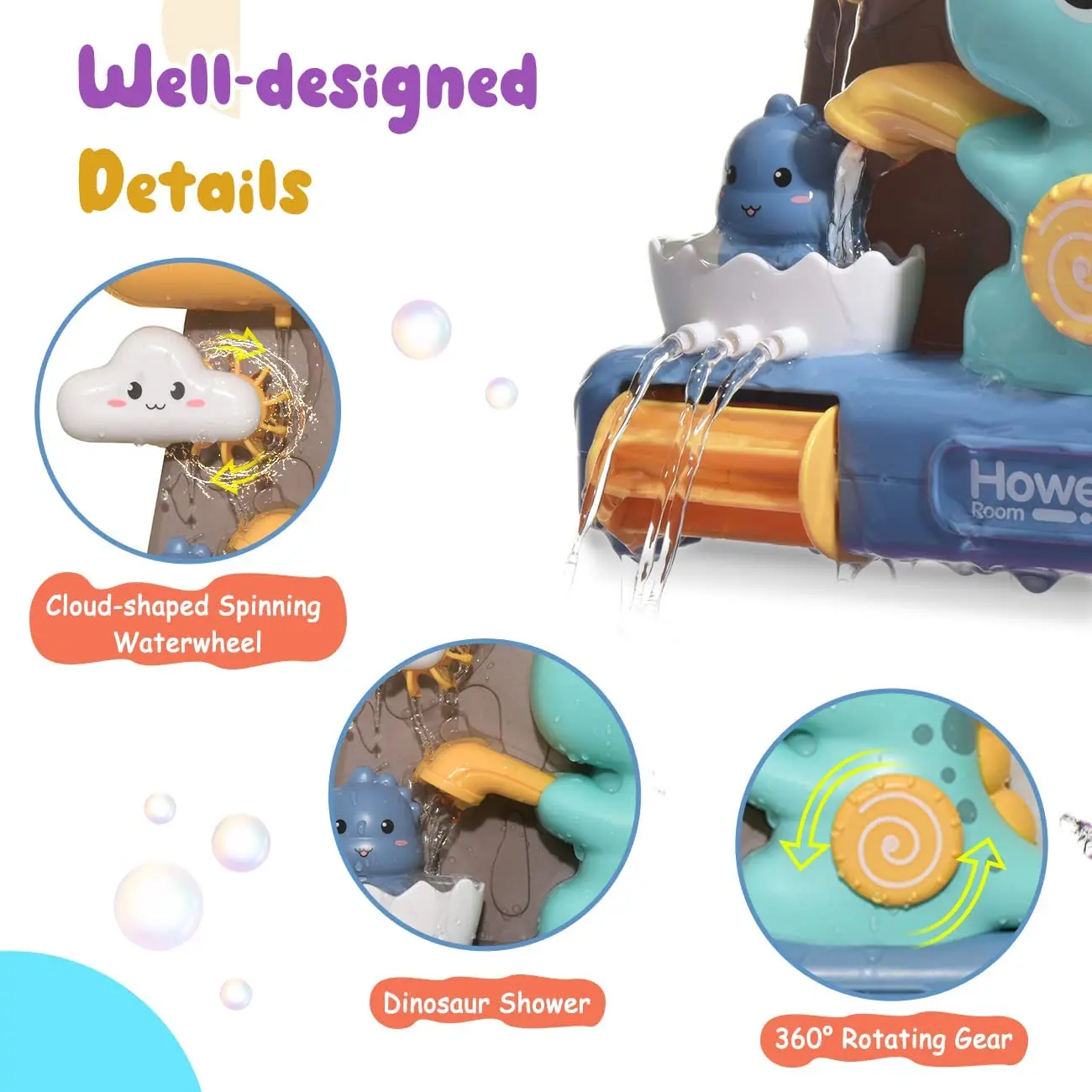 Baby Bath Toys Cartoon Animal Dinosaur Bathroom Water Toys for Children Bath Shower Head Bathe Play Water Game Toys for Kids