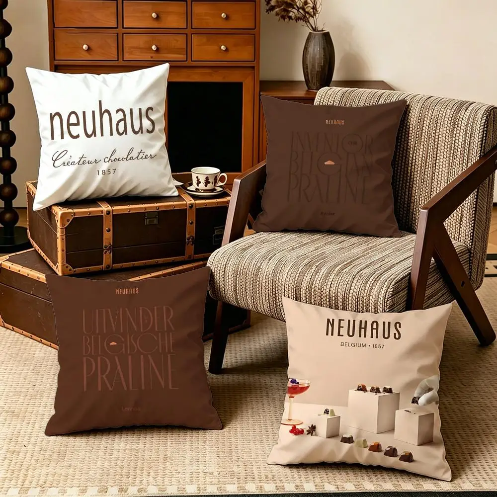 Brand-NeuhausS Cushion Cover Soft Velvet Cushion Cover Set 4Pcs 50x50 45x45 Zipper Pillowcase for Home Decor
