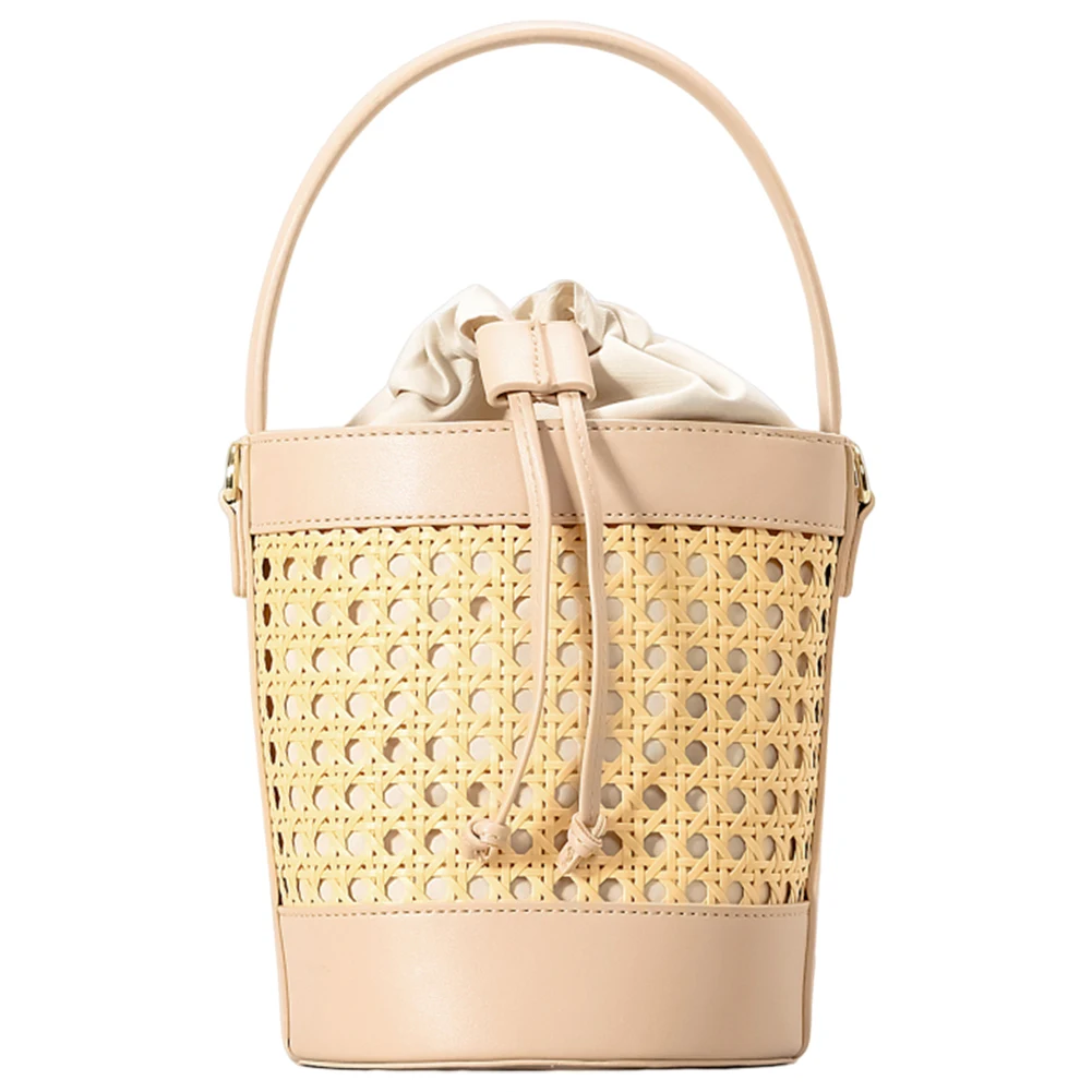 Rotan Tas Pu Lederen Stro Strandtas Trendy Crossbody Tas Zomer Holle Schoudertas Vakantie Reishandtas Voor Dames