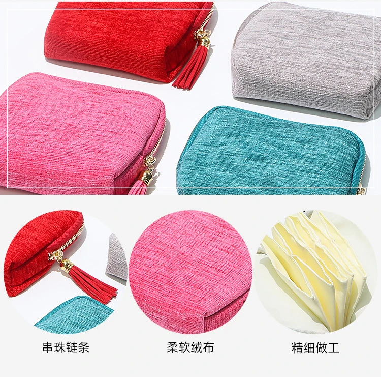 

5-Layer Jewelry Storage Bag with tassel zipper Portable Travel Case for Bracelet Ring Earring Organized soft Jewelry Pouch Bags