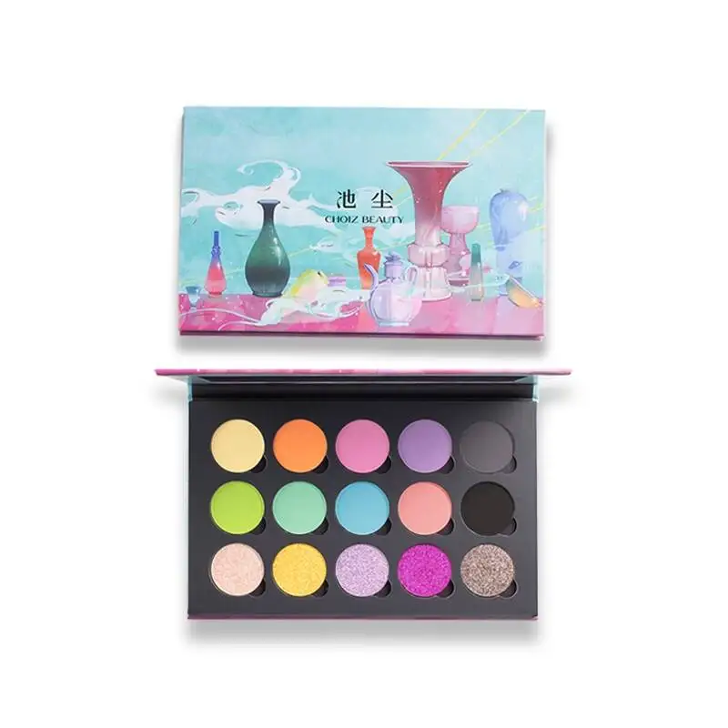 Spring And Summer New Collection: CHOIZ Beauty's 15-color Eyeshadow Porcelain Plate Magnetic Suction Daily Makeup Palette
