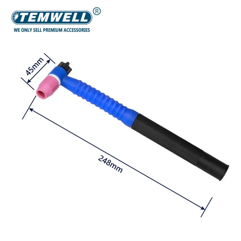 Imagem -03 - Tig Soldagem Tocha com Alongar a Cabeça Tungstênio Argônio Arc Refrigerado Arma Cabeça Acessórios Wp9f