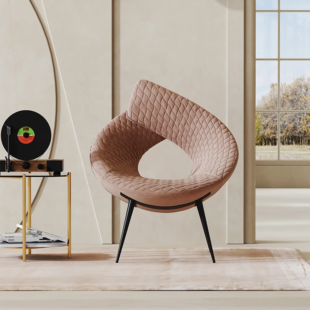 Modern Luxury Designer Velvet Living Room Chair Accent Chair Casual Single Sofa Bedroom Home Hotel