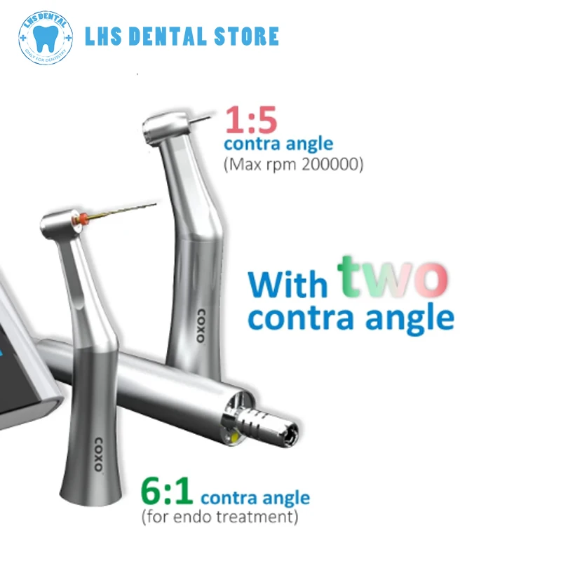 COXO C-Puma Master Electric Motor With 1:5 & 6:1 Contra Angle Full Touch Micromotor Minimally Invasive Repair Dentistry Tool
