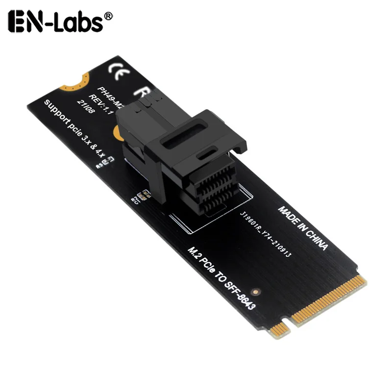 

M.2 NVMe M-Key to SFF-8634 Adapter Expansion Card, MiniSAS to NVMe PCIe 4.0 Card for U.2 (SFF-8639) NVMe SSD - Support Intel 750