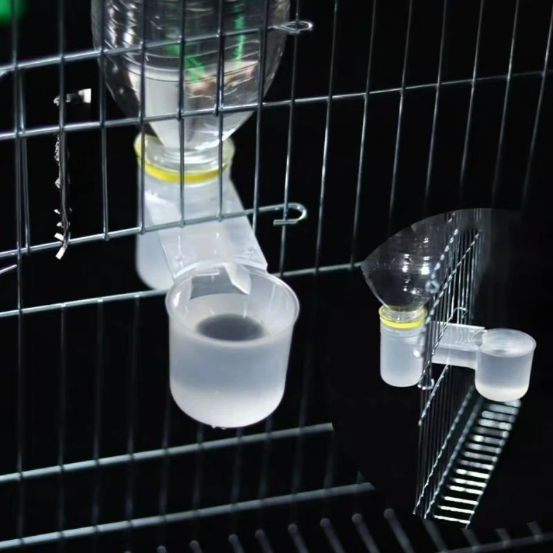 Mangeoire à double buse jetable en plastique pour animaux de compagnie, bouteille d'eau pour chat, pigeon, perroquet, hamster, guide d'eau pour jardin familial, mangeoire pour oiseaux