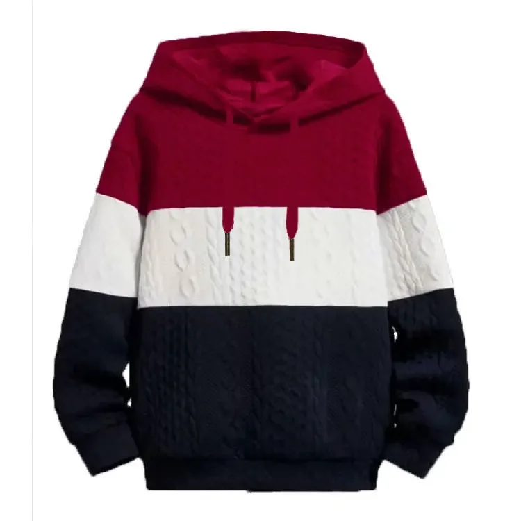 Pop European And American Men's Simple, Loose - Fitting, Casual Hooded Knitted Sweatshirts For Autumn And Winter.