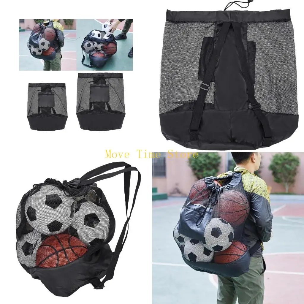 92ME Netzballtasche mit großer Kapazität, tragbare Basketball-Tragetasche für Outdoor-Übungen