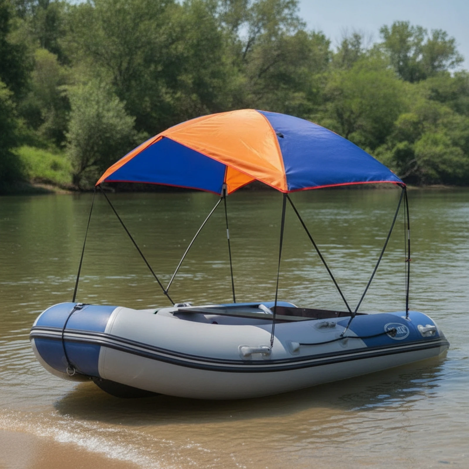 Inflatable Boat Sun Canopy Collapsible Inflatable Boat Bimini Top Bimini Top with Mounting Hardware Adjustable Long-Lasting