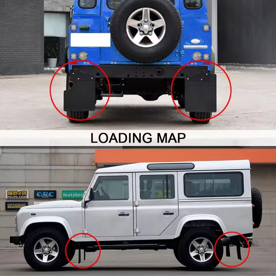 

Front Rear Mud Flap Splash Guard Set For Land Rover Defender 90 3Door TD5 Model 1998-06 Car Accessories