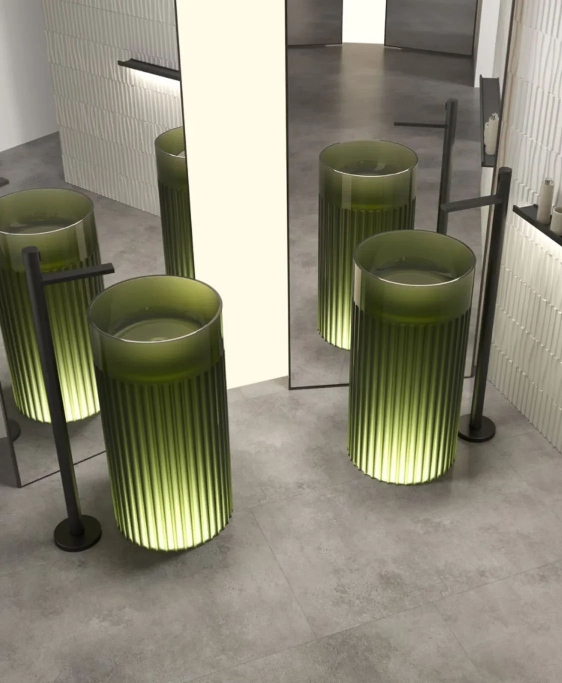 

2025 Modern Design Transparent Marble Bathroom Basin Sink Solid Surface Free Stand Base Villa With Drain Accessories