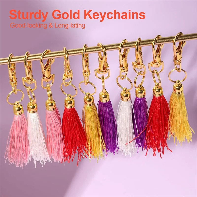 A69egold Keychain Making Kit(60PCS) Featuring Lobster Claw Clasps& Key Rings For Jewelry For Crafts, DIY Projects
