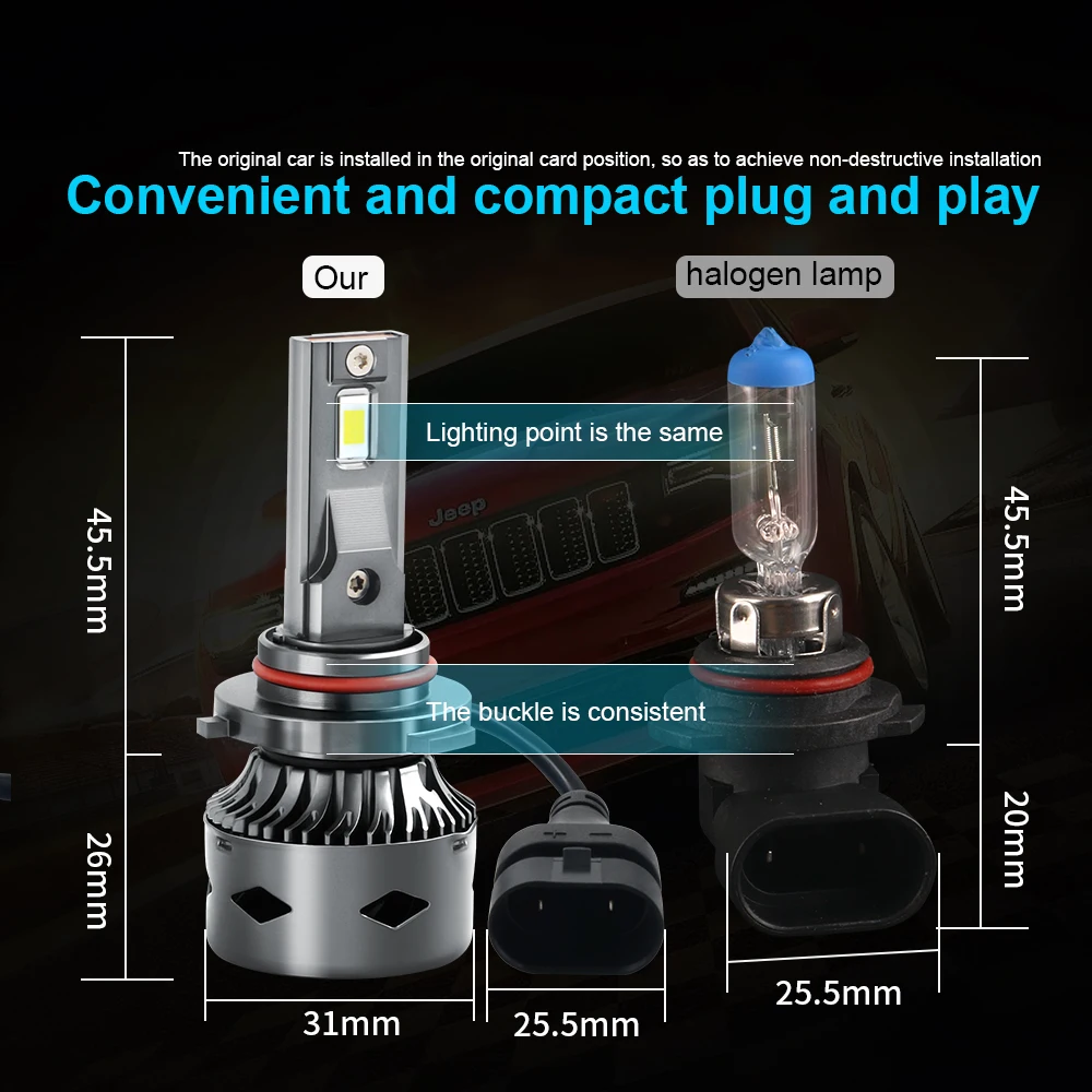 2x h7 led canbus 6000 auto scheinwerfer lampen 10000lm 60w k h1 h11 hb3 h4 hi/lo strahls chein werfer auto nebels chein werfer kein fehler 12v