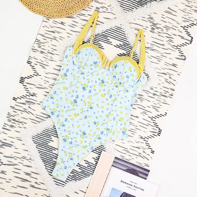 Push-Up-Bikinis, sexy Frauen, einteiliger Badeanzug, weibliche Bademode, 2026, Blumen-Monokini, Badeanzug, Strandmode, Badeanzug, Biquini