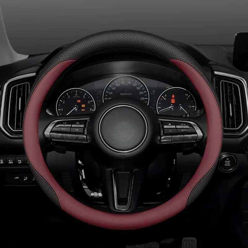 Nappa Leather Steering Wheel Cover Suitable for Mazda3 Atenza CX5 CX4 CX8 CX30 CX50 EZ6 Mazda Accessories Anti Slip Handle Cover - Image 5