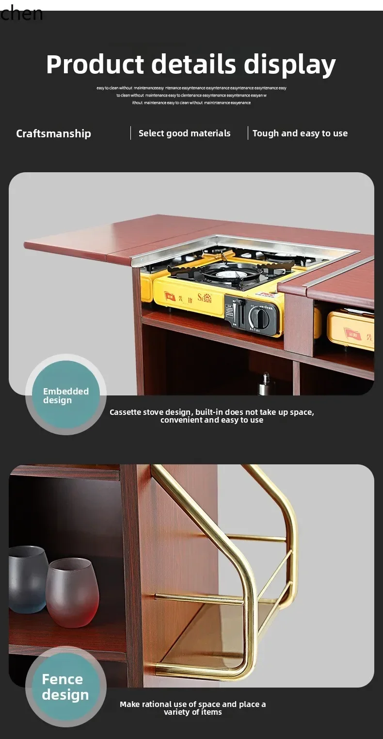 DSADouble-Headed Cooking Cart Hotel High-End Restaurant Multi-Functional Cooking Cart Mobile