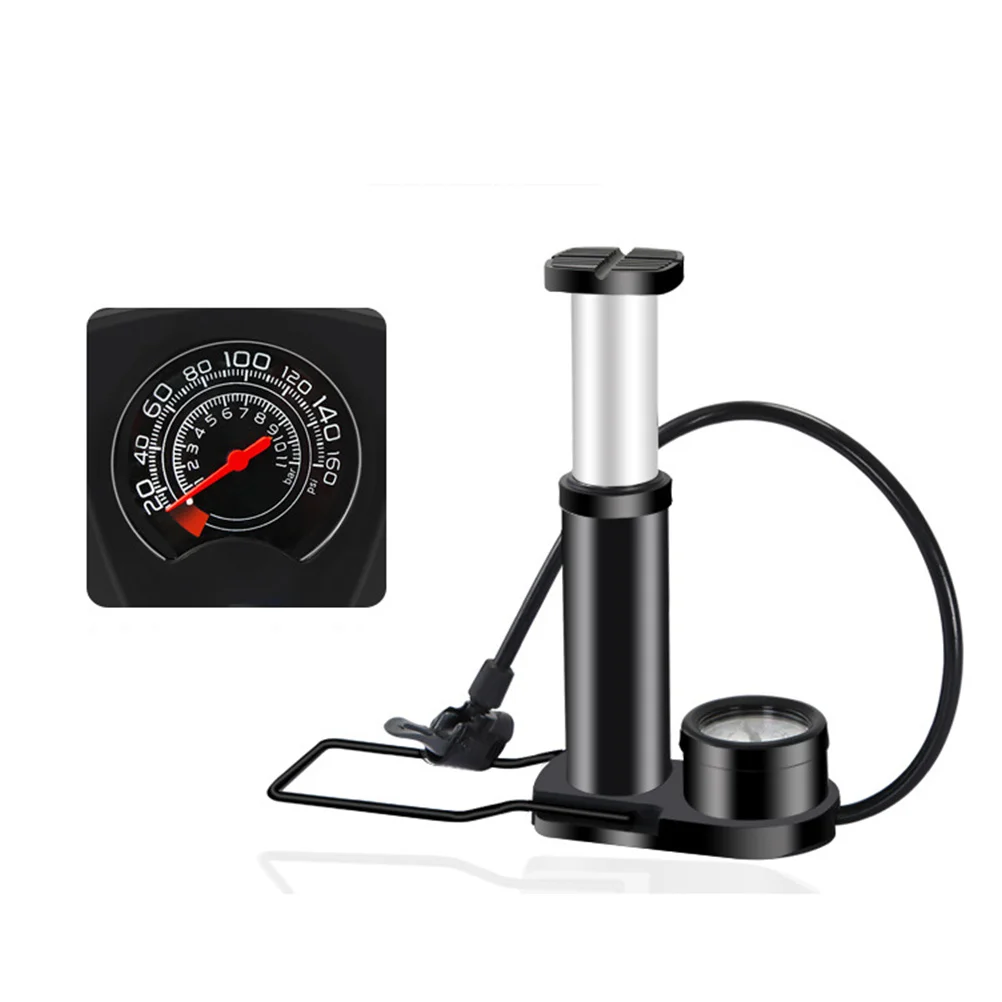 

1Pcs Portable Mini Bike Foot Pedal Pump High Pressure Tire Inflator Household Air Pump Black Barometer High Pressure Inflator