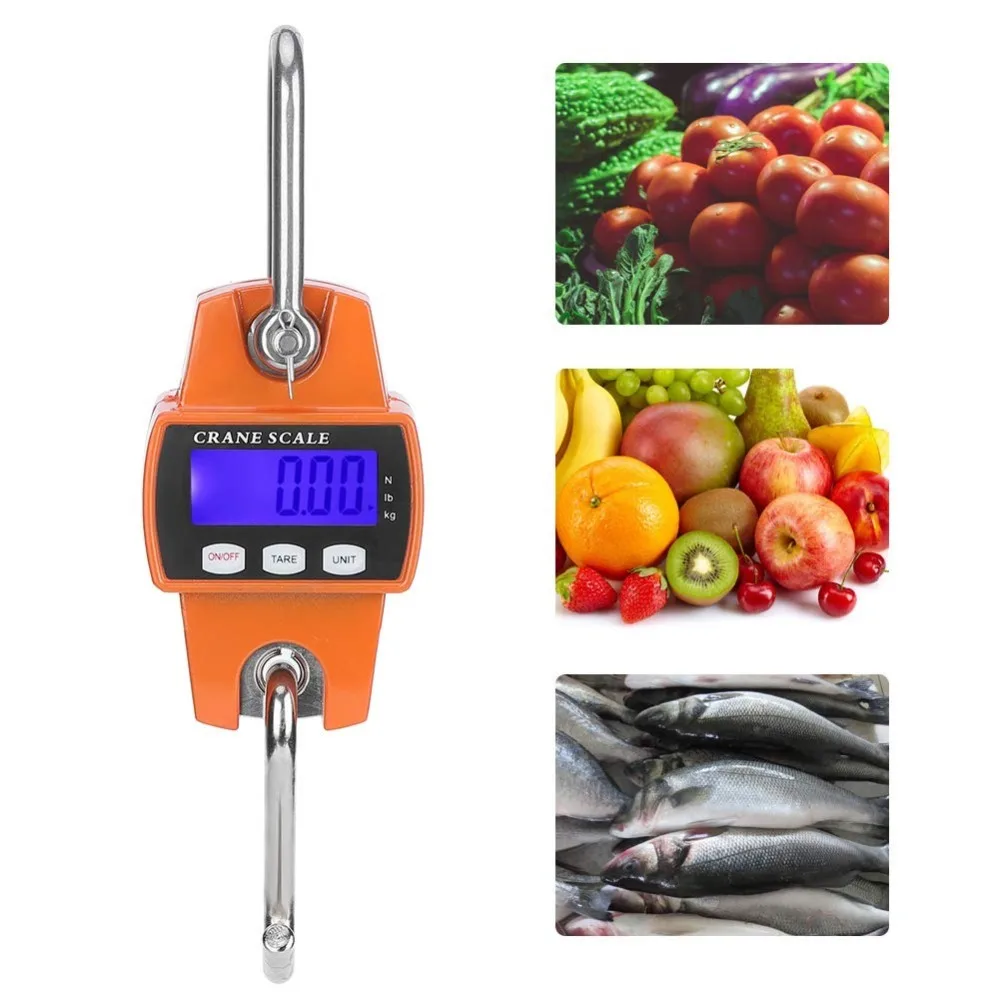 Image of 300KG Industrielle Kranwaage, LCD-Digital-Elektronische Hakenwaage aus Edelstahl für Rostbeständige Kranwaage für Großes Gepäck