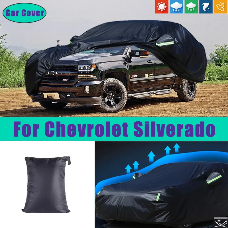 

Для Chevrolet Silverado автомобильные полные внешние чехлы уличные водонепроницаемые пылезащитные солнцезащитные дождевые снежные защитные внешние автомобильные аксессуары