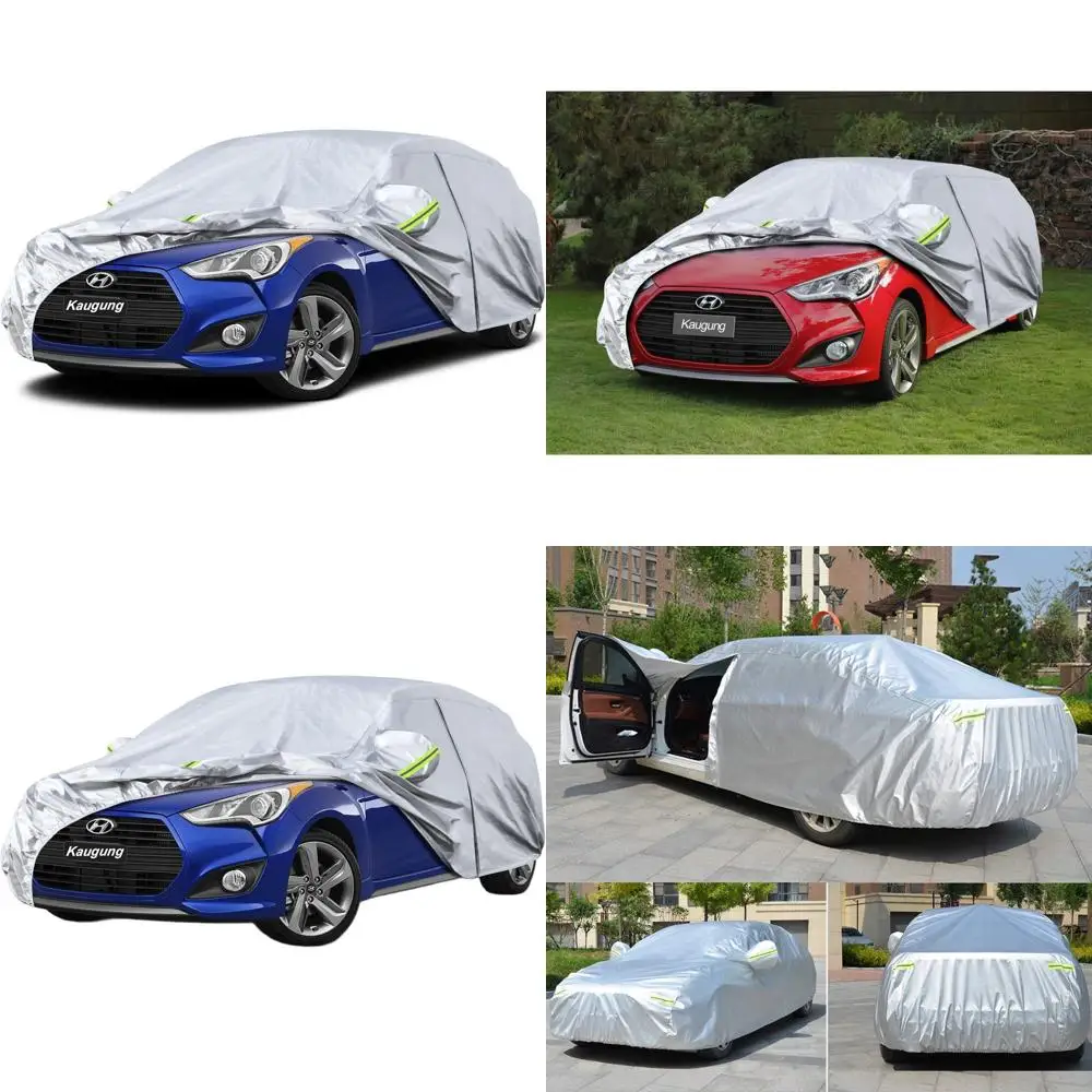 

Universal 6-Layer Veloster Car Cover, 2011-2025, Waterproof & All-Weather Protection, Zippered Door for Easy Access, Suitable fo